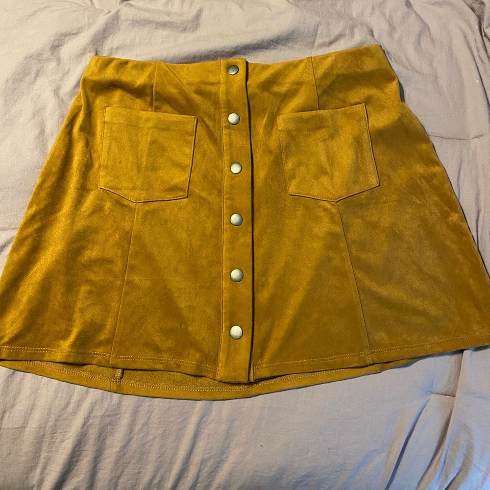 Camel Suede Skirt